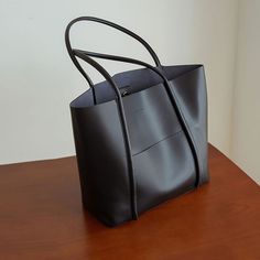 Free U.S. shipping. Style:  , color:Black, suite for season：Summer, Autumn, Winter ，School, Travel, Work, Material Genuine Leather, Black Leather Large Tote Bag With Inner Pouch Handbags For Work Handbags For Work, Modern Handbag, Retro Shoulder Bag, My Style Bags, Genuine Leather Totes, Leather Handbags Women, Fancy Bags, Lunch Bags, Leather Bag Women