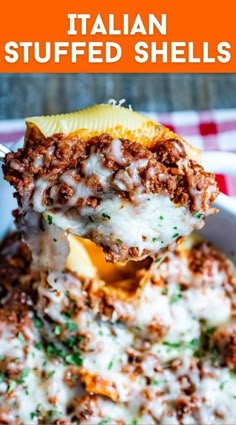 italian stuffed shells with cheese and sauce in a white bowl