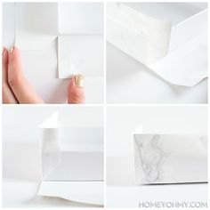 how to make marbled tissue paper with nail polish and gold leaf decorations on it