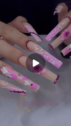 Pink Valentine Nails, Valentine Nails Ideas, Nails Watch, Nail Supply Store, Valentine Nails, Garden Grove, Pink Valentines, Pastel Nails, Nail Designs Spring