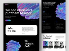 an image of the website design for we see ideas and put them to work, which is