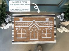 a door mat with the words layering rugs are now available link in description