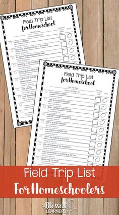 two printable field trip list for homeschoolers