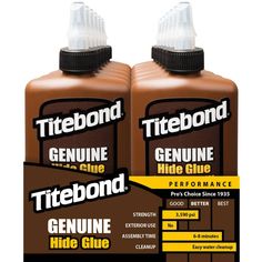 two bottles of titebond glue are shown