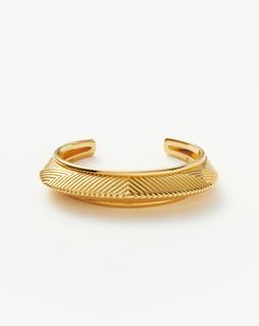 Hera Dome Ridge Statement Cuff Bracelet | 18ct Gold Plated. A Capsule of Sculptural Modern-Day Amulets. This Statement Chunky Cuff Bracelet Features Geometric Ridge Detailing and a Pyramid Profile. Textures and Geometric Patterns Combine to Signify Intuition, Inner Knowing, and Creativity. Available in Small, Medium and Large, Style Solo or Pair with a Double Chain for an Instant Arm Stack. Metal: 18Ct Recycled Gold Plating on Brass S: Fit Guidance – Fits Wrist Up to 155mm Dimensions: H: 42mm W: Chunky Cuff Bracelet, Statement Cuff Bracelet, Finger Bracelets, Inner Knowing, Gold And Silver Bracelets, Gold Bracelet Cuff, Double Chain, Gold Plated Bracelets, Pearl Gemstone