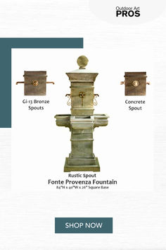 Fonte Provenza Fountain placed in a serene courtyard, ideal for large gardens, patios, and outdoor living spaces. A classic addition to garden decor and landscaping.