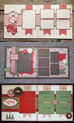 three different layouts for a christmas card