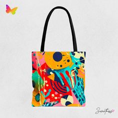 "Sweetness Festival Tote Bag: Abstract Grunge Geometric Shapes Multi-color Yellow Blue Red Green Vibrant Over Shoulder Rave EDM Accessory Bag Introducing the Sweetness Festival Tote Bag - the ultimate vibrant companion for your festival weekends! Crafted with both style and functionality in mind, this tote bag is your go-to keeper of your festival essentials. This lightweight tote bag comes complete with reinforced back panel not only stands up to wear and tear but also simplifies cleaning.  🌈 Artsy Summer Bags, Artsy Rectangular Summer Bag, Artsy Rectangular Summer Bags, Artistic Summer Tote Shoulder Bag, Vibrant Multicolor Bags For Everyday Use, Modern Multicolor Shopping Bags, Fun Multicolor Shoulder Bag For Daily Use, Fun Multicolor Shoulder Bag With Adjustable Strap, Artistic Blue Bags For Everyday