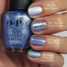 Opi The Pearl Of Your Dreams, Bright Winter Nails, Sparkle Nail Designs, Sparkle Nail Polish, Polish Girl, Blue Glitter Nails, Aqua Nails