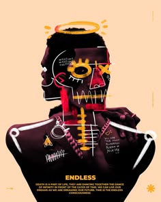 a poster with an image of a man's face and the words endless on it