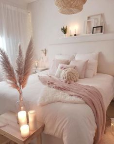 Recreate these cozy bedroom ideas and get the pinterest perfect home. Perfect for dorm room ideas, apartments & home decor. Comfy Bedroom Decor, Bedroom Design Trends, Comfy Bedroom, Dekorasi Kamar Tidur, Pink Bedrooms, Girl Bedroom Designs, Pink Bedroom, Room Inspiration Bedroom