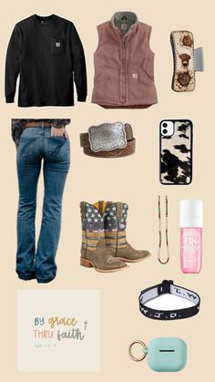 Simple Western Outfits, Farm Outfits, Clothing For School, Rodeo Fits, Clothes Vision Board, Western Fashion Jewelry, Clothes Country, Baby Clothes Country