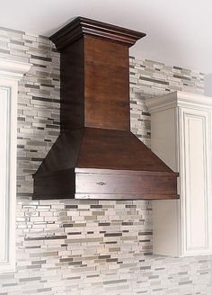 Wooden Wall Mount Range Hood in Walnut and Hamilton - Includes Motor  ZLINE 30 in. - America Best Appliances, LLC Stove Vent Hood, Wooden Range Hood, Wall Range Hood, Kitchen Hood Design, Stove Vent, Oven Hood, Kitchen Chimney, Hood Ideas, Shelving Design