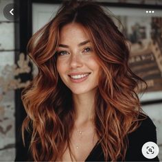 Copper Balayage Blue Eyes, Medium Brown Hair With Copper Balayage, Copper In Brown Hair, Brown Hair Amber Highlights, Brown Copper Hair Highlights, Red Head With Brown Highlights, Hair Color For Honey Brown Eyes, Amber Colored Hair, Auburn To Copper Balayage