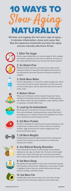 10 Ways to Slow Aging Naturally | PaleoHacks Blog Aging Naturally, Slow Aging, Baking Soda Shampoo, Nutrition Education, Healthy Aging, Sagging Skin, Yoga Routine, Anti Aging Skin Products, Aging Skin Care