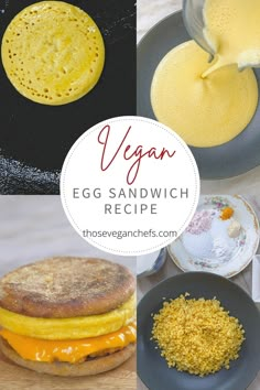 Breakfast Vegan Egg Sandwich recipe Egg Sandwich Recipe, Vegan Gluten Free Breakfast, Healthy Vegan Breakfast, Vegan Chef