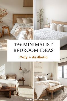 Minimalist bedroom decor with aesthetic and neutral style Minimalist Bedroom Ideas, Simple Bed Frame, Minimalist Dekor, Minimalist Bedroom Decor, Minimalist Bed, Minimalist Bedroom Design, Sophisticated Decor, Simple Bed, Minimal Decor