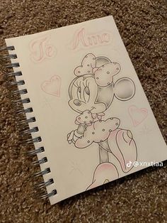 a drawing of minnie mouse on the floor