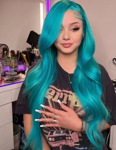 TRAVIS Barker’s daughter Alabama has given fans a look at her new turquoise hair makeover after she was ripped by trolls for acting way “too matureAlabama shared her new hair color in a series of Instagram StoriesIn one Story, the 16-year-old teenager pointed the camera at her long and wavy turquoise hairShe smiled while […] Lace Front Straight, Hair Projects, Turquoise Hair, Pretty Hair Color, Hair Makeover, Lace Hair, Front Lace Wigs Human Hair, Orange Hair, Hair Inspo Color