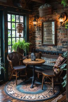 a living room filled with furniture and plants