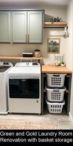 the laundry room is clean and ready to be used as a storage area for washers and dryers