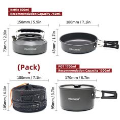 an image of camping equipment with measurements