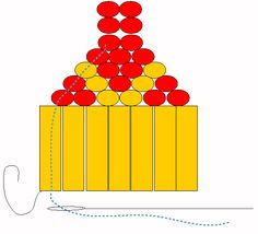 an image of apples stacked on top of each other in a crate with string attached to it