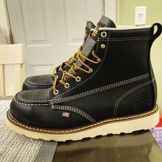 Thorogood American 6″ Moc Safety Toe Wedge Work Boots 804-6201 Mens Size 10.5 Ee Brand New Work Boots. They Have Never Been Used. 100% Authentic Boots. No Issues With Them. They Do Not Come With Original Box, But Do Have Original Tags. Very Nice And Cool Boots. Please See The Pictures. Wedge Work Boots, Cool Boots, Work Boots, New Work, Original Box, Men's Shoes, Shoe Boots, Wedges, Size 10