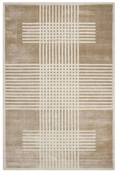 a beige rug with white lines on it