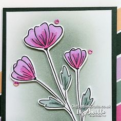 a close up of a card with flowers on it