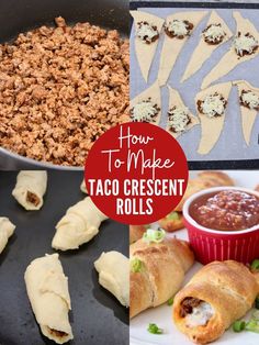 several different types of taco crescent rolls