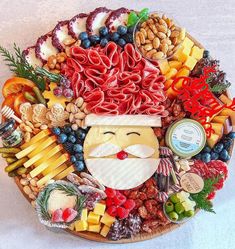 a platter filled with different types of food