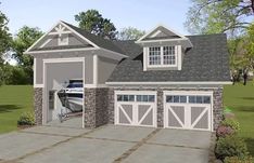 this is an artist's rendering of the garage and boat