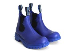 Jeudi - Blue | Chelsea Boots | Fluevog Shoes Blue Chelsea Boots, Minimalism Fashion, Clown Shoes, Thursday Boots, John Fluevog Shoes, Winter Shopping, Fluevog Shoes, Comfy Boot, Chameleons