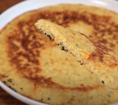 a close up of a pancake on a plate