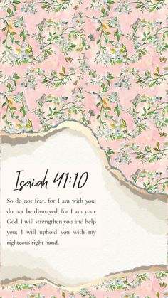 a pink and white floral background with the words, i do not fear for whom you are