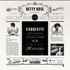 the website design for betty rose tattoo artist, which has been updated to look like it is