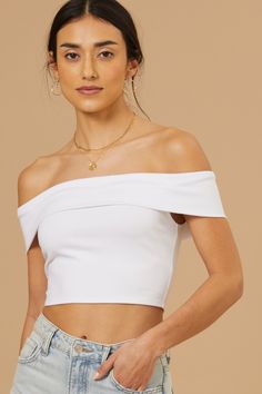 Lyla Fold Over Top in White | Altar'd State Fold Over, White, Clothes