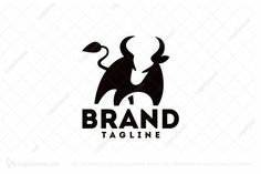 the logo for brand tagline with an image of a bull on it's back