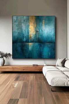 Original handmade blue and gold abstract art painting with textured teal canvas and gold accents, reflecting light like water Gold Abstract Art, Gold And Emerald, Palette Knife Art, Caligraphy Art, Textured Canvas, Knife Art, Unique Wall Art, Palette Knife, Modern Home Decor