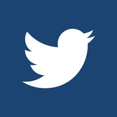 a white twitter logo on a blue background