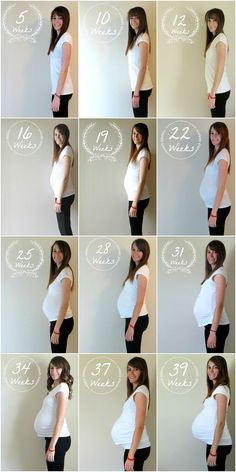 a series of photos showing different stages of pregnant women's breastfeedings