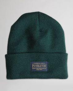 A Classic Beanie In A Soft, Stretchy Ribbed Knit With Pendleton Logo Patch On The Turn-Back Brim. Acrylic Hand Wash Made In USA Of Imported Material | PENDLETON BEANIE Winter Days, Winter Day, Patch Logo, Ribbed Knit, Made In Usa, 50 %, Hand Wash, Turn Ons, ? Logo