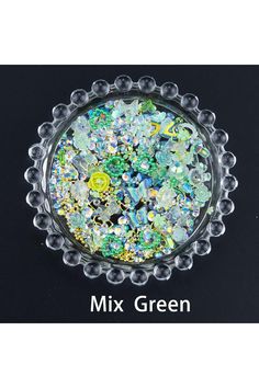 3D Mix Assorted Green Nail Charms Acrylic Multi Shapes Green Heart Flower Bowknot Cute Nail Charms Hollow Green Pearls Nail Rhinestones Charms for Nail Art Manicure DIY Crafts Accessories Green Nail, Green Heart, Green Pearls, Nail Charms