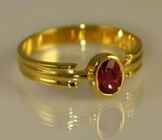 Stone Ring Design, Red Ruby Ring, Gold Bangles For Women, Natural Ruby Ring, Gold Earrings Models, Gold Bangle Set, Mens Gemstone Rings, Hand Rings, Modern Gold Jewelry