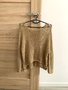 "Beige hand knit cotton sweater Color on the photo : BEIGE Size on the photo: L ✔️55 % cotton  ✔️45 % acrylic  READY TO SHIP sweaters there: https://www.etsy.com/shop/TianashopUa?section_id=27482280 This sweater has  a loose weave, it may stretch, therefore the size measurement various.   Dimensions for XS size: Length - 44 cm. / 14.9\" Width - 48-53 cm. / 18.9\"-20.8\" Sleeve lenght - 62-65cm. /24.4\"-25.5\" Sleeve girth- 28cm. / 11\" Weight - 0.19 kg. /6.7oz Dimensions for S size: Length - 44 cm. / 14.9\" Width - 50-55 cm. / 19.6\"-21.6\" Sleeve length - 62-65cm. /24.4\"-25.5\" Sleeve girth  - 28 cm. / 11\" Weight - 0.19 kg. /6.7oz Dimensions for M size: Length - 45 cm. / 17.7\" Width - 54-58 cm. / 21.2\"-22.8\" Sleeve lenght - 68-70 cm. /26.7\"-27.5\" Sleeve girth- 30 cm. / 11.8\" Weigh Knitted Loose Sweater, Boho Sweater Pattern, Loose Knit Cardigan, Pattern Outfits, Knitting Basics, Loose Knit Sweaters, Summer Sweaters, Pink Beach, Loose Top