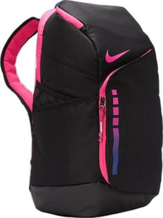 the nike backpack is black and pink