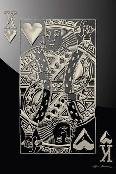 a playing card with gold foil on it