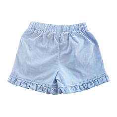 Girls Ruffle Hems Shorts, Elastic Waist. With Pockets. 100% Cotton Shorts With Built-in Shorts For Playwear, Summer Cotton Bloomers Short Style, Summer Cotton Short Bloomers, Casual Cotton Bloomers With Ruffles, Cotton Ruffled Shorts, Summer Cotton Bloomers With Elastic Waistband, Cute Cotton Pajama Shorts With Elastic Waistband, Short Cotton Bottoms With Ruffles, Spring Playwear Shorts With Ruffles