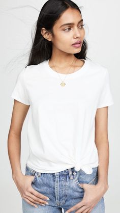 Blank T Shirts, Shirt Mockup, Who What Wear, White Tshirt, White T, Chiffon Tops, Black Shirt, Madewell, Shirt Style